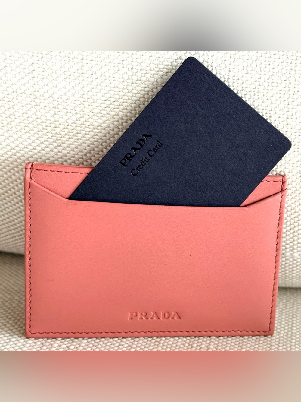 PRADA Vitello Rosa Pink Leather Card Holder 1M0208 Full Set Pristine